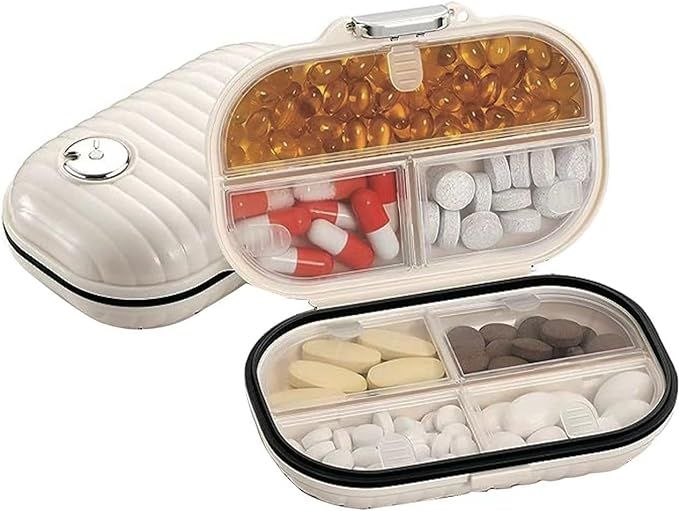 QYEYWJ Travel Pill Organizer, Portable Pill Box, 7 Compartments Small Pill Box, Small Pill Case M... | Amazon (US)