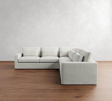 Westwood Square Arm Deep Seat 3-Piece L-Shaped Sectional (122") | Pottery Barn (US)
