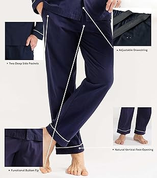 DAVID ARCHY Mens Pajamas Set Soft Cotton Notched Collar Pajamas for Men Long Sleeve Mens Sleepwea... | Amazon (US)