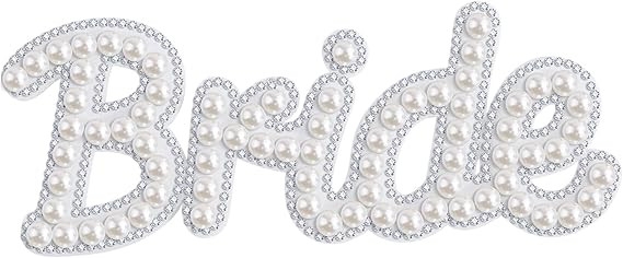 Personalized Wedding Gifts Pearl Iron On Letters for Clothing Bling Rhinestone Iron On Patch for ... | Amazon (US)