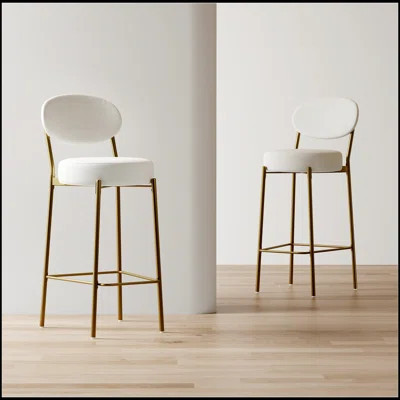 Luxurious Velvet Upholstered Bar Stools with Backrest, Footrest, and Ergonomic Design for Comfortable Seating in Modern Kitchens | Wayfair North America