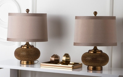 Safavieh Metal Table Lamp (Set of 2), Copper | Ashley Homestore