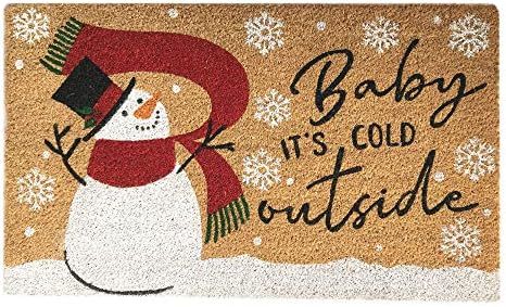 Elrene Home Fashions Farmhouse Living Snowman Baby It's Cold Outside Winter Holiday Coir Doormat ... | Amazon (US)