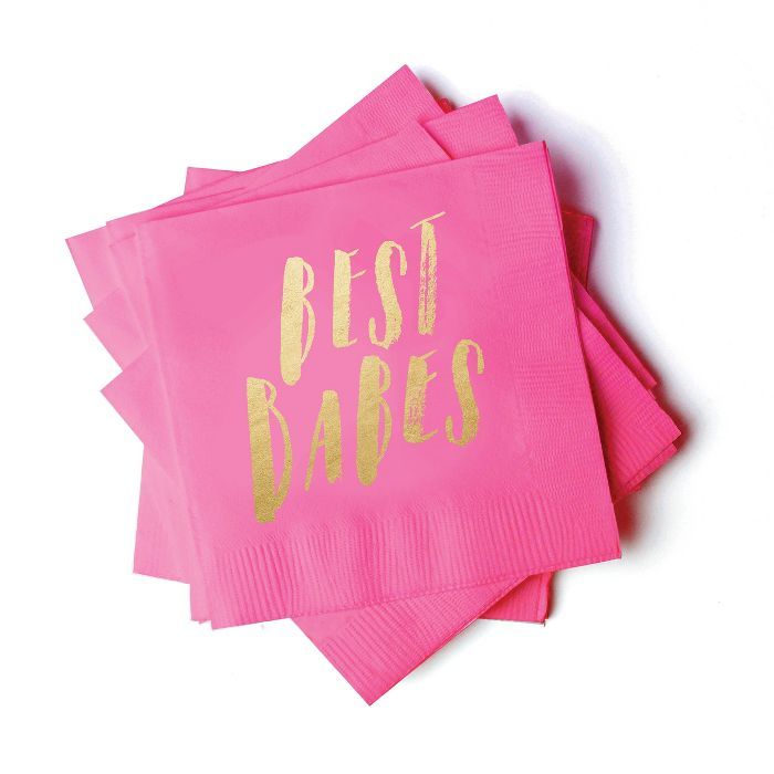 "Best Babes" Cocktail Party Napkins Party Pink | Target