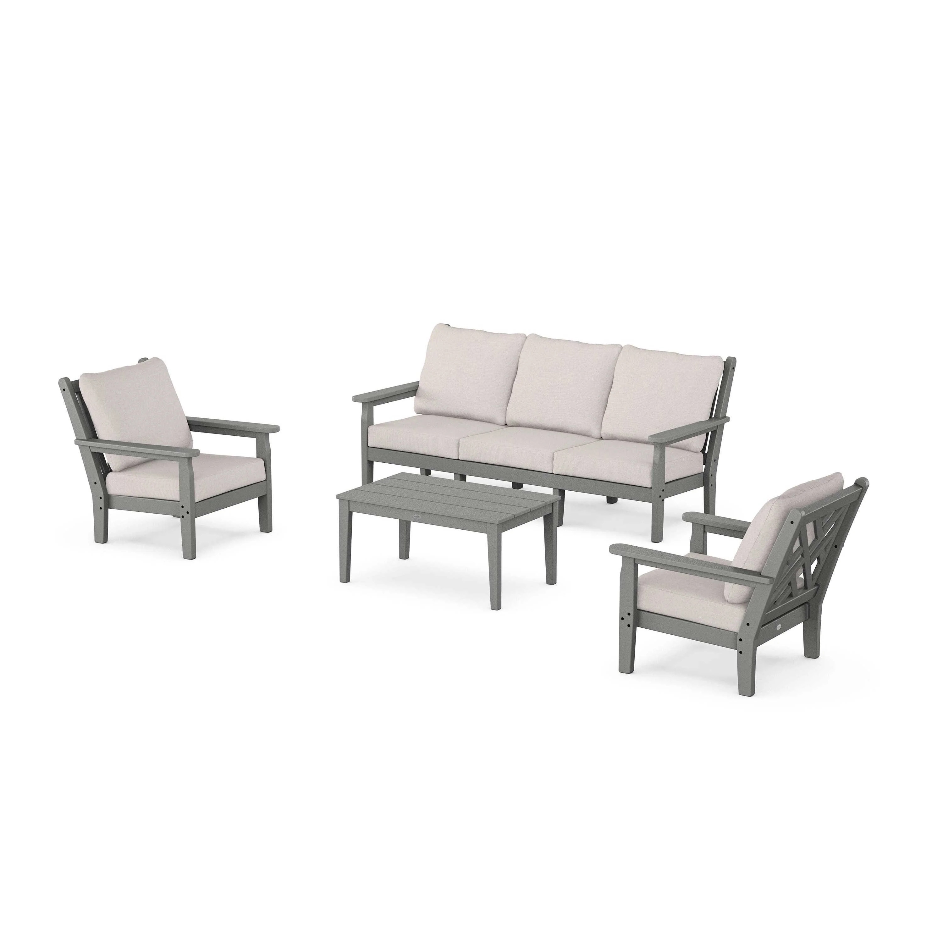 Chippendale 4-Piece Deep Seating Set with Sofa | POLYWOOD