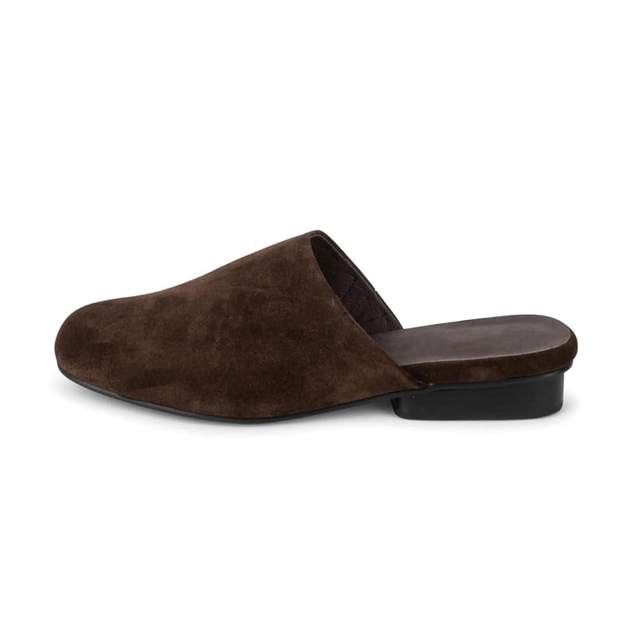 Suede Mules for Women Printed Closed Round Toe Slip On Flat Clog Loafers Comfortable Backless Sli... | Amazon (US)