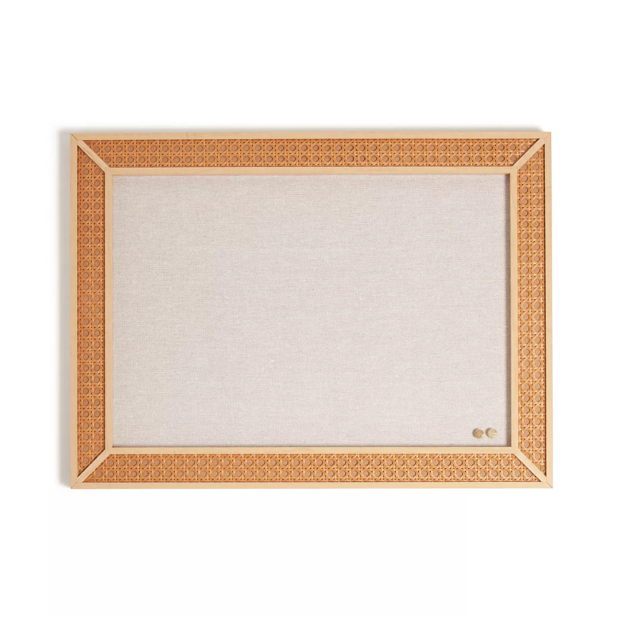 U Brands 17"x23" Rattan Frame Linen Bulletin Natural | Target