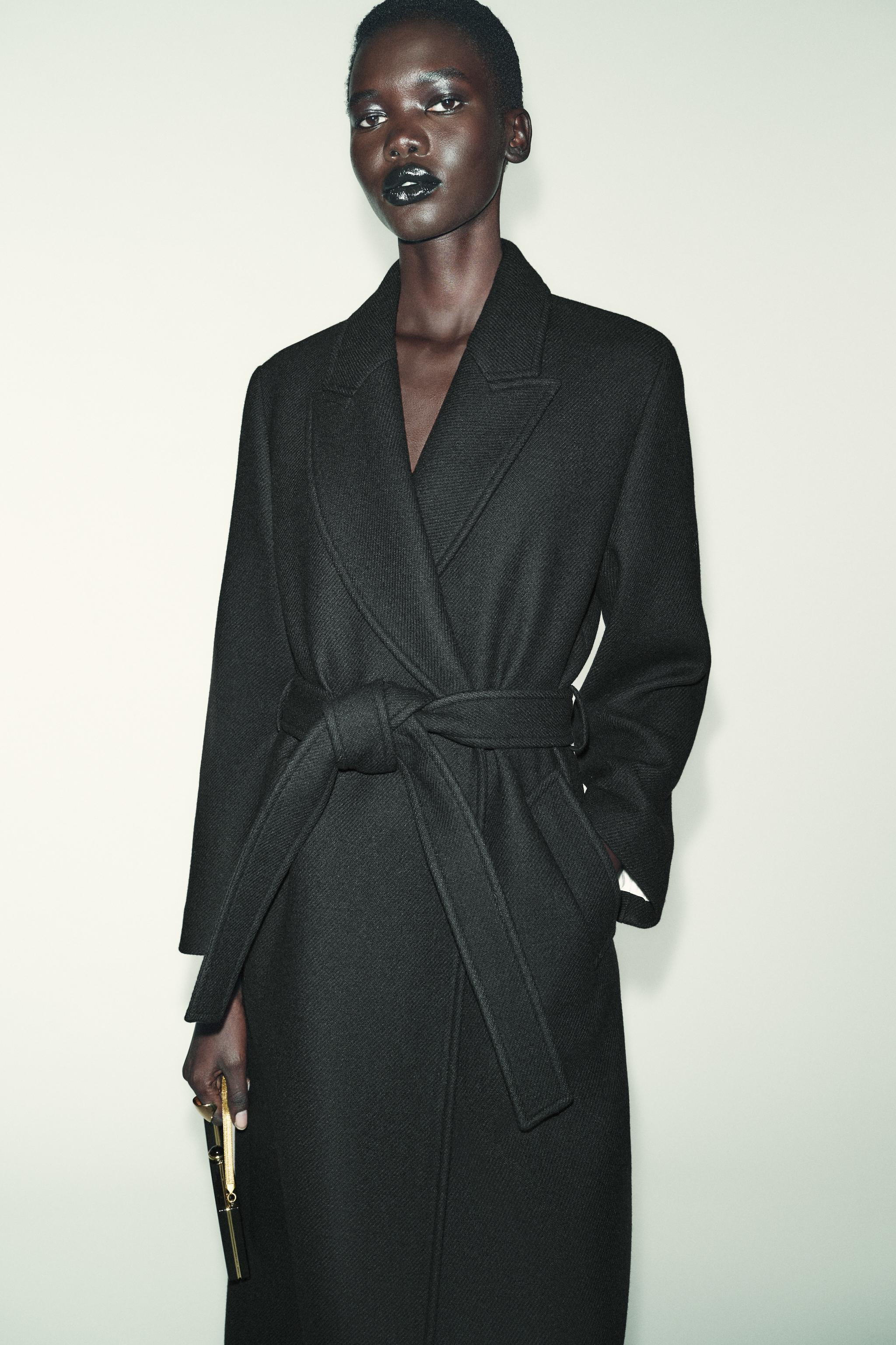 LONG BELTED WOOL COAT | Zara US