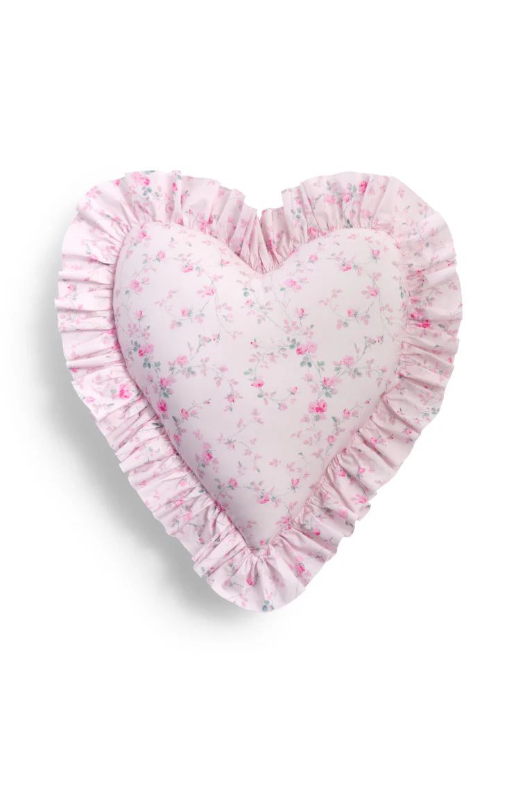 Heart Shape Ruffle Pillow | LOVESHACKFANCY