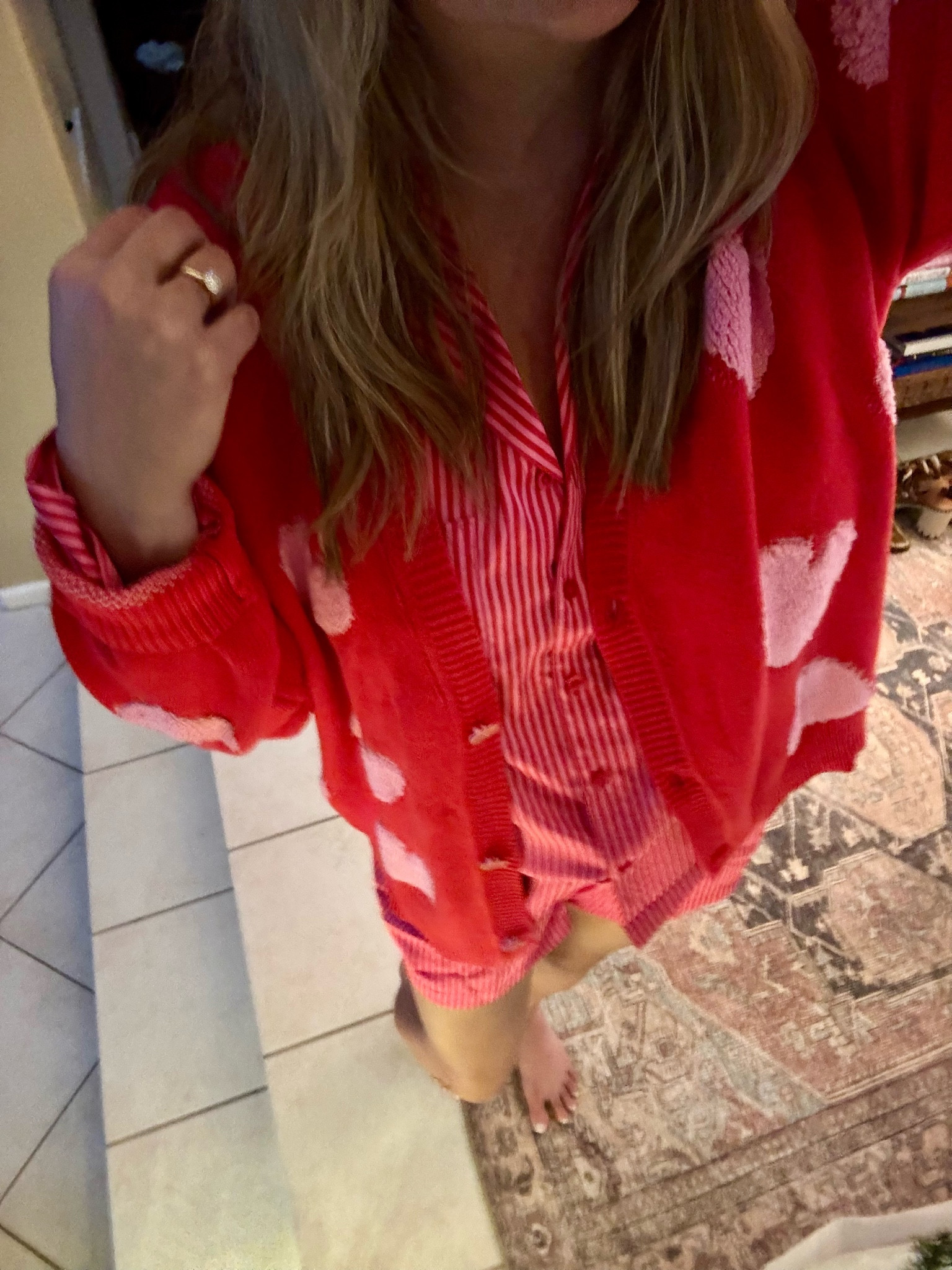 Valentine’s Day pajamas, Valentine’s Day cardigan, hearts cardigan, red cardigan, red striped satin pajamas, women’s pajamas, women’s Valentine’s Day outfits, Valentine’s Day outfit Inspo, loungewear, women’s loungewear, Valentine’s Day loungewearr

#LTKSeasonal #LTKFindsUnder50 #LTKStyleTip