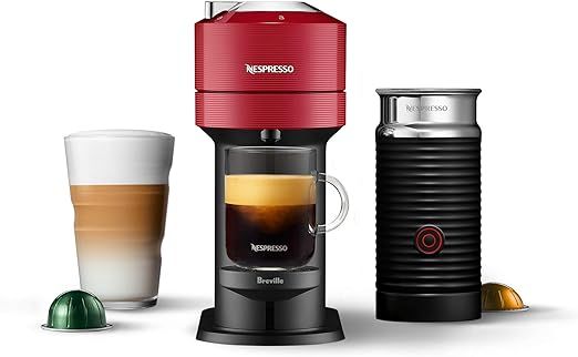 Nespresso BNV550RED Vertuo Next Espresso Machine with Aeroccino by Breville, Cherry | Amazon (US)