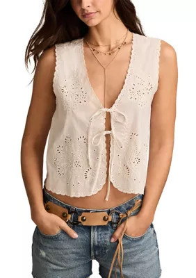 Lucky Brand Women's Cutwork Vest, Medium | Belk
