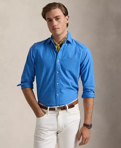Polo Ralph Lauren Men's Classic Fit Mineral-Dyed Oxford Shirt - Macy's | Macy's