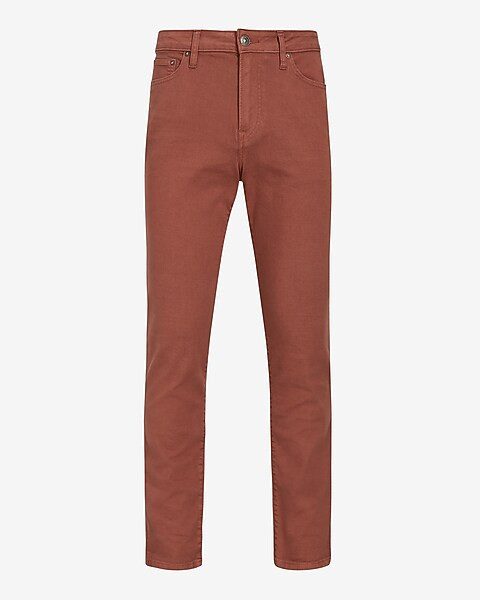 Slim Rust Colored Hyper Stretch Jeans | Express