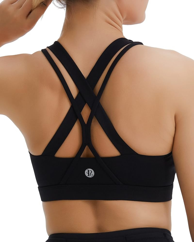 RUNNING GIRL Sports Bra for Women, Medium-High Support Criss-Cross Back Strappy Padded Sports Bra... | Amazon (US)