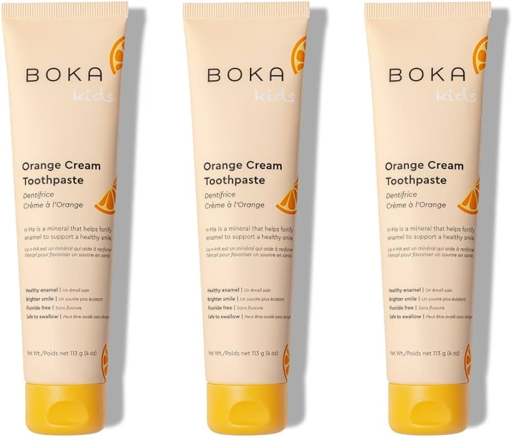 Boka Fluoride Free Toothpaste Nano Hydroxyapatite Toothpaste - Orange Cream Flavor, 4 oz 3Pk US M... | Amazon (US)