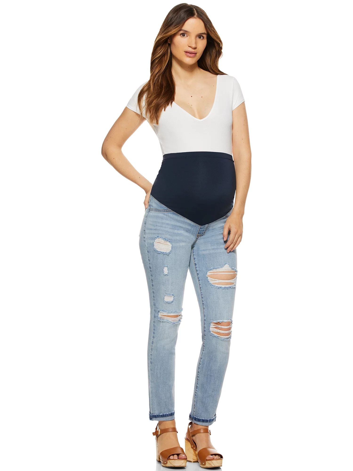 Sofia Jeans by Sofia Vergara Women's Maternity Bagi Jeans with Full Belly Band | Walmart (US)
