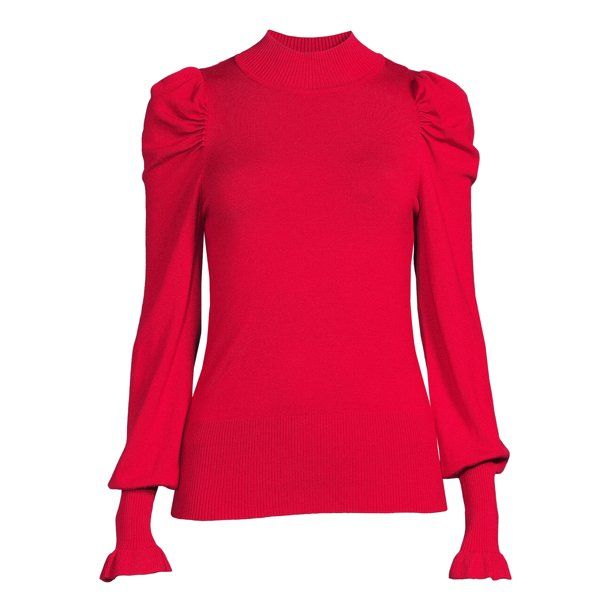 Love Trend New York Women’s Mock Neck Fine Gauge Sweater - Walmart.com | Walmart (US)