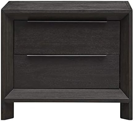 Modus Furniture Solid Wood Nightstand, 2-Drawer, Chloe - Basalt Grey | Amazon (US)