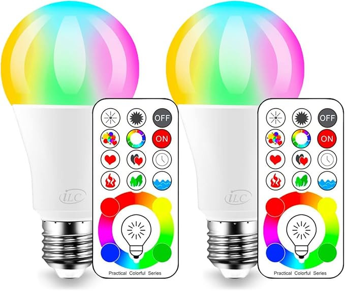 ILC LED Color Changing Light Bulb, 120 Colors, 5700K Daylight White, 70 Watt Equivalent with Remo... | Amazon (US)
