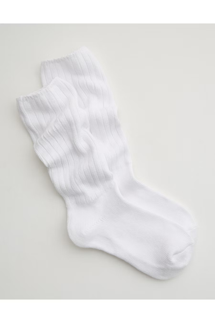 Aerie Marled Slouchy Socks Women's White One Size | American Eagle Outfitters (US & CA)