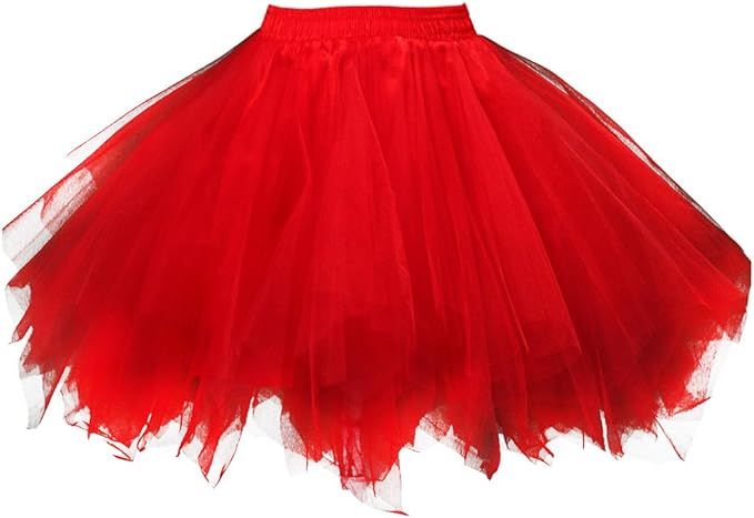 Kileyi Womens Tutu Costume Adult Party Dance Tulle Skirt Short Fluffy Petticoat | Amazon (US)