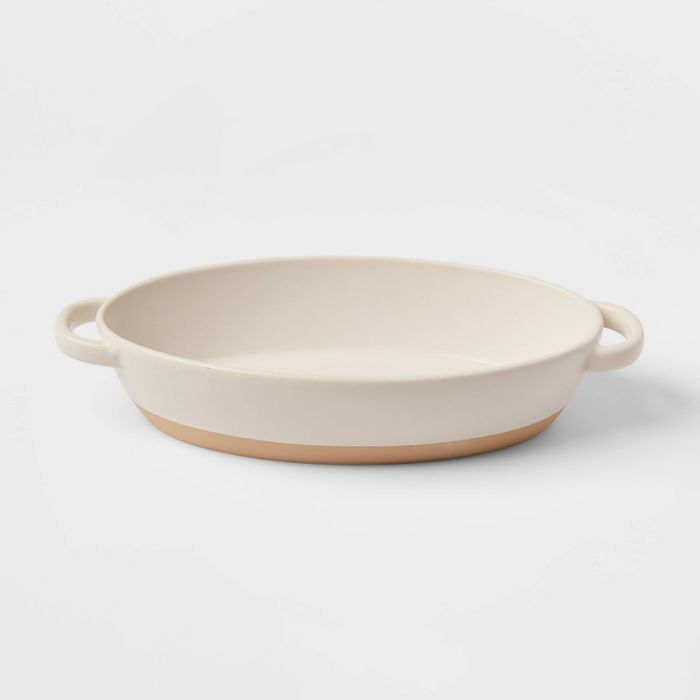 14&#34; x 7&#34; Stoneware Oval Baking Dish Cream - Threshold&#8482; | Target