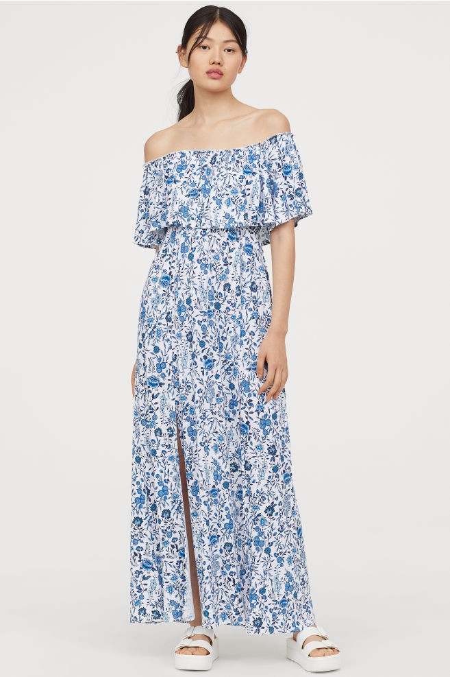 Long Dress with Flounce | H&M (US + CA)