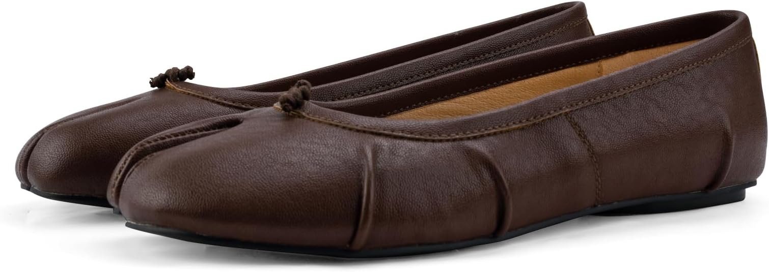Tabi Ballet Flats for Women Dressy Casual Shoes Split Toe Wide Flats Light Weight Japanese Shoes | Amazon (US)