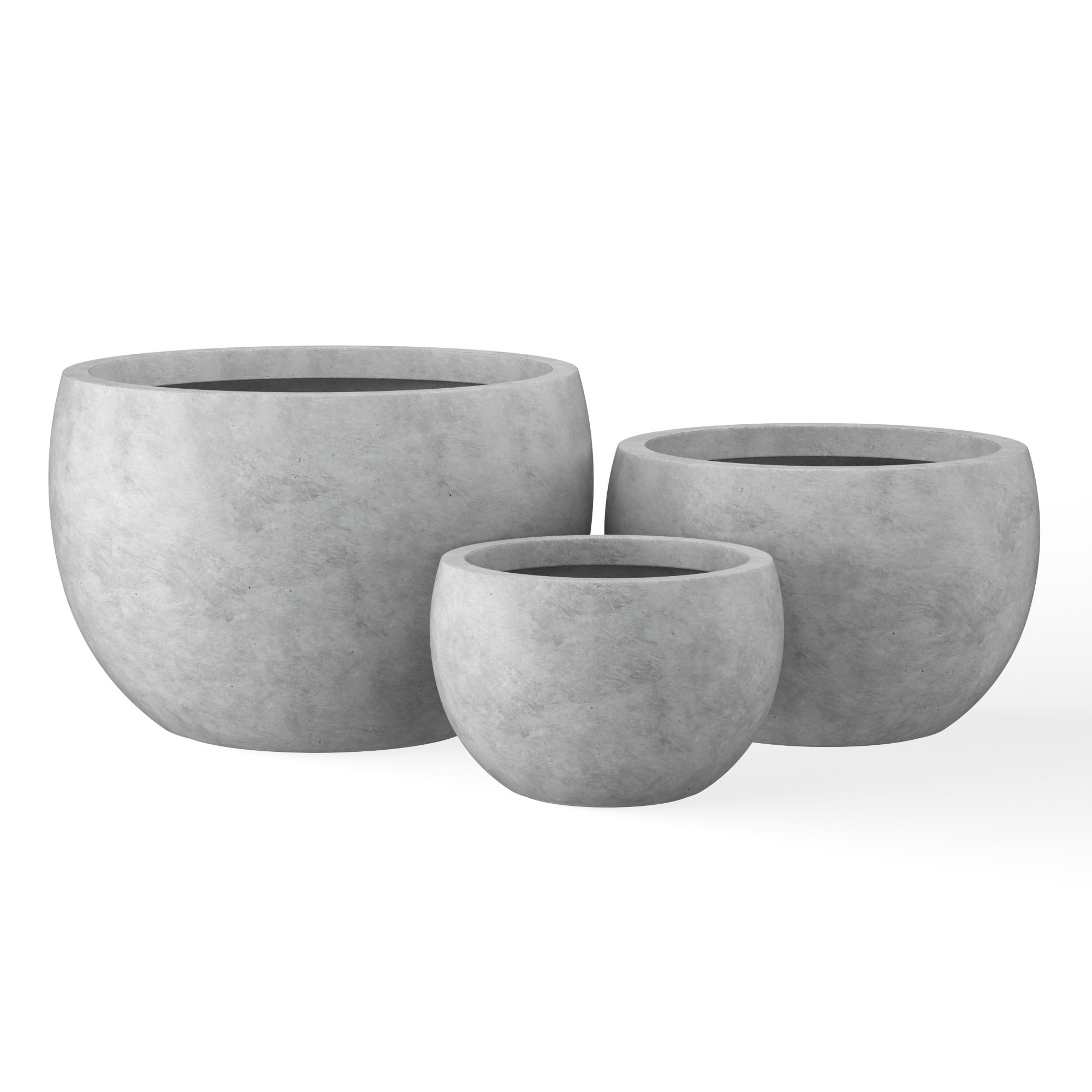 Kante 19.9",15.7",11.8" Dia Round Concrete Planter Set of 3, Outdoor/Indoor Large Bowl Plant Pots... | Amazon (US)