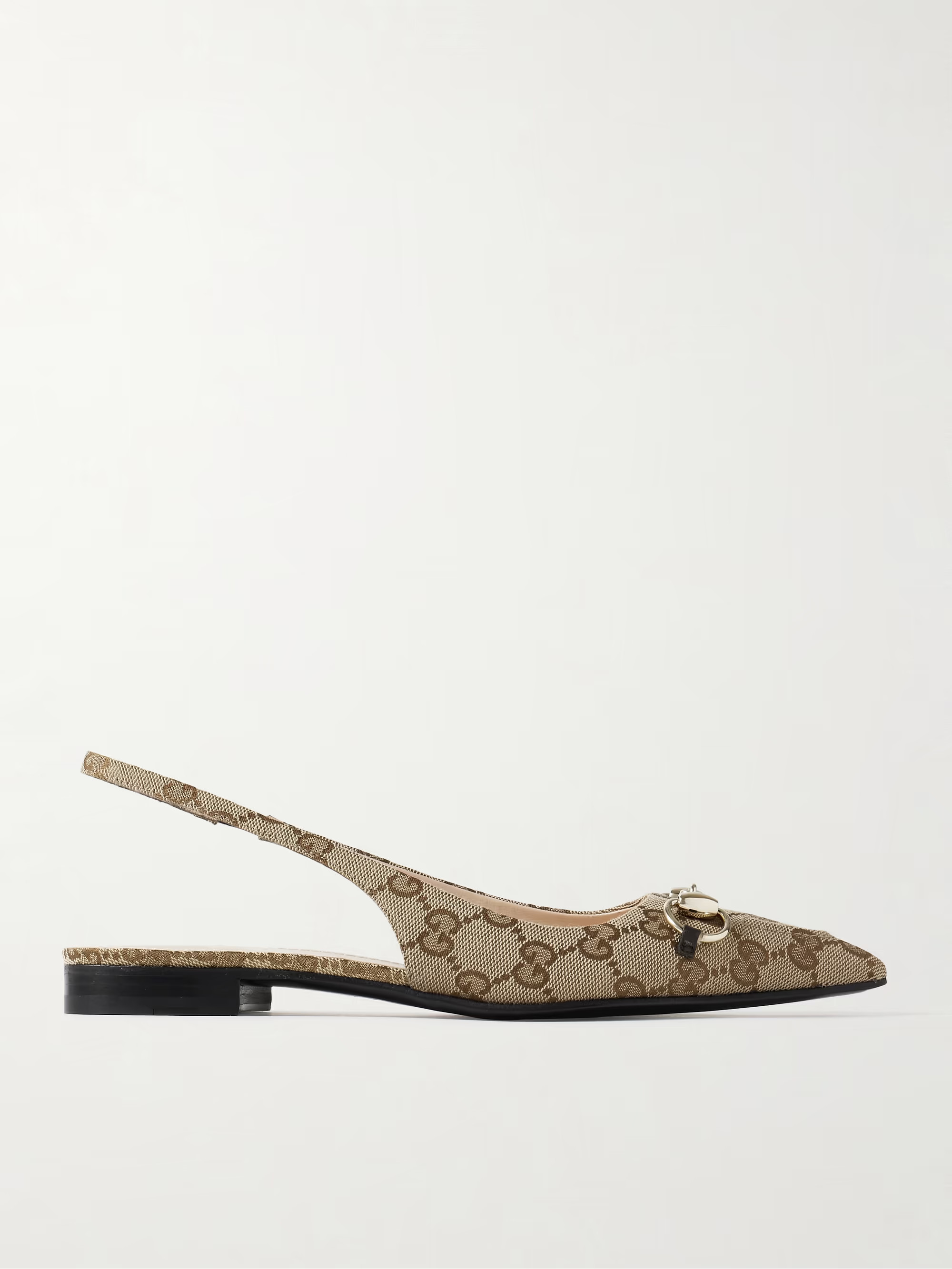 GUCCI Erin horsebit-embellished canvas-jacquard slingback sandals | NET-A-PORTER | NET-A-PORTER APAC