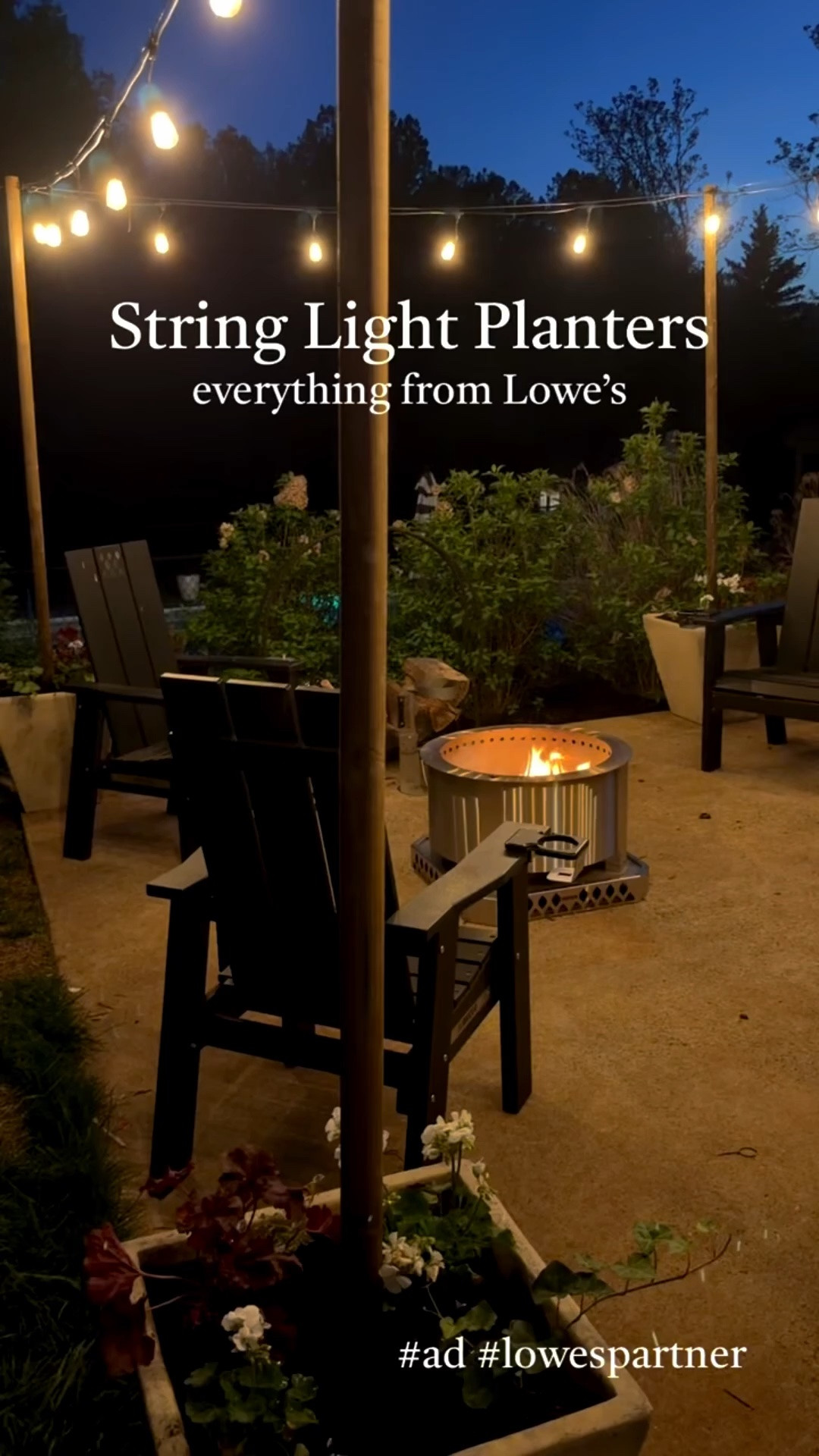 Gave our back patio a glow up with planters from @lowes and this easy string light hack. Everything we used linked here, including some other planter ideas to fit every style and budget. #ad #lowespartner #patioseason

#LTKHome