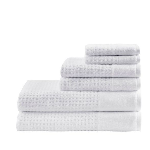 6pc Spa Waffle Jacquard Cotton Bath Towel Set | Target