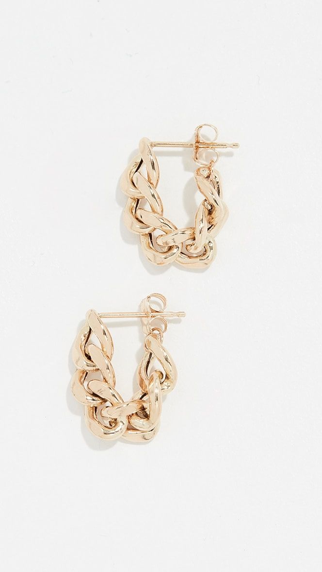 14k Gold Chain Hoop Earrings | Shopbop