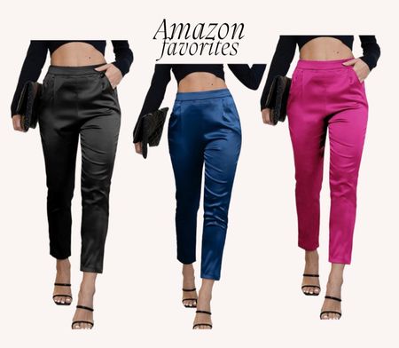 Amazon satin trousers, date night, fall outfits 