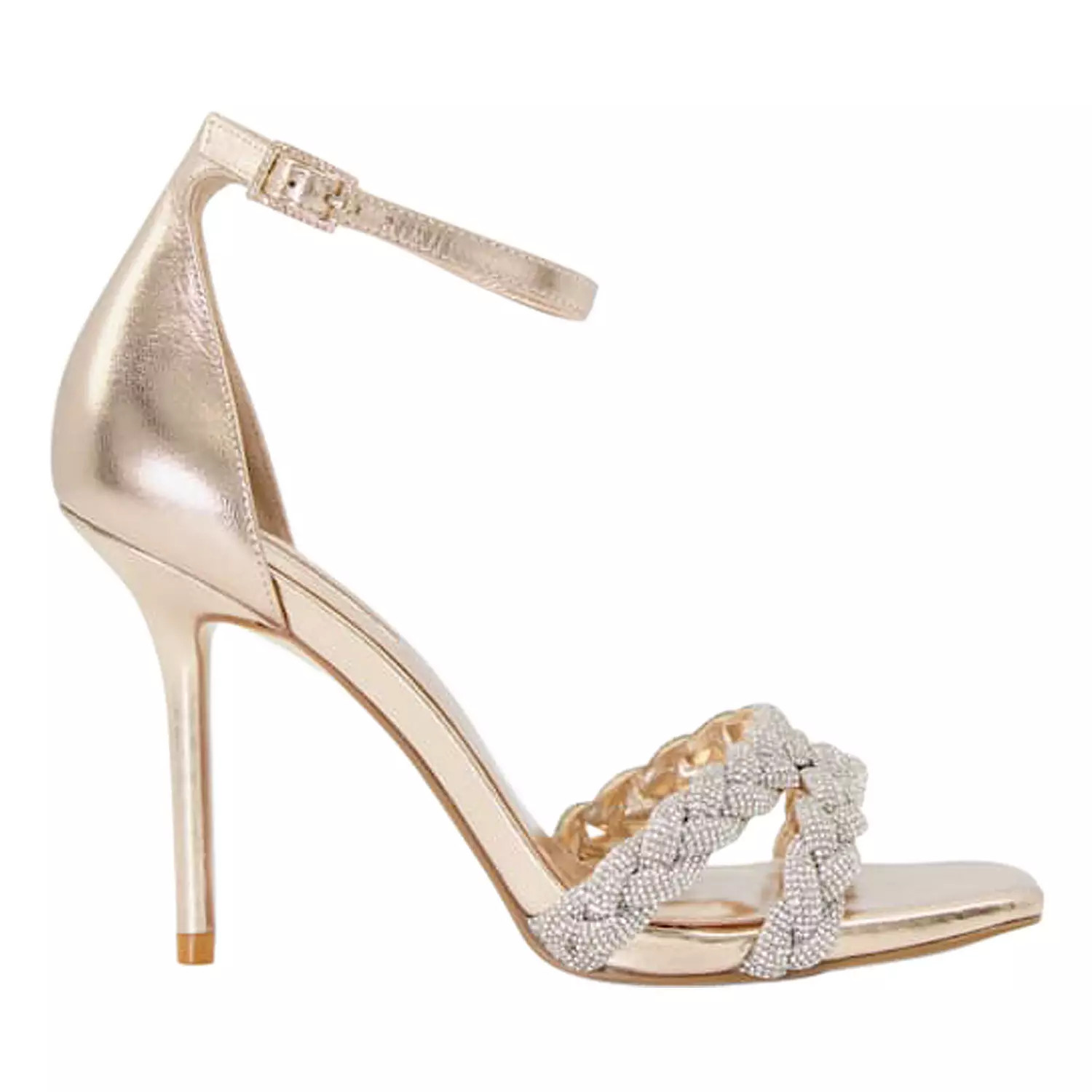 Melodic Diamante-Plait-Strap Heeled Sandals | Brown Thomas (IE)