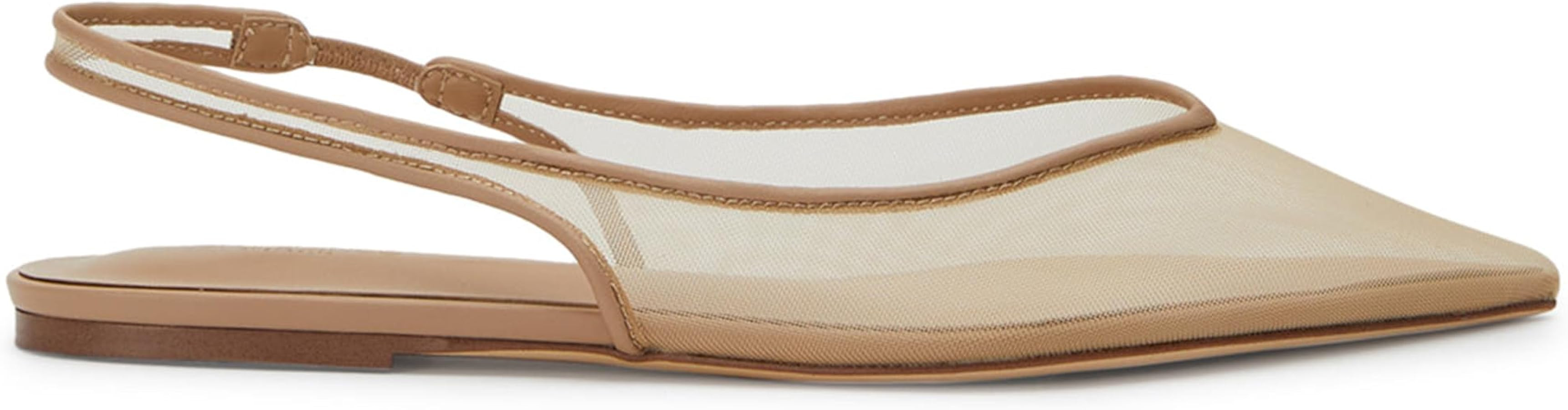 Mesh Flats for Women Pointed Toe Slingback Flats Slip On Casual Work Ballet Flats | Amazon (US)
