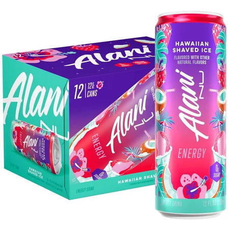 Alani Nu Sugar Free Energy Drink, Hawaiian Shaved Ice, 12 fl oz, 12 Pack, Cans, 200mg Caffeine | Walmart (US)