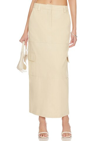 BY.DYLN Laikon Cargo Maxi Skirt in Sand from Revolve.com | Revolve Clothing (Global)