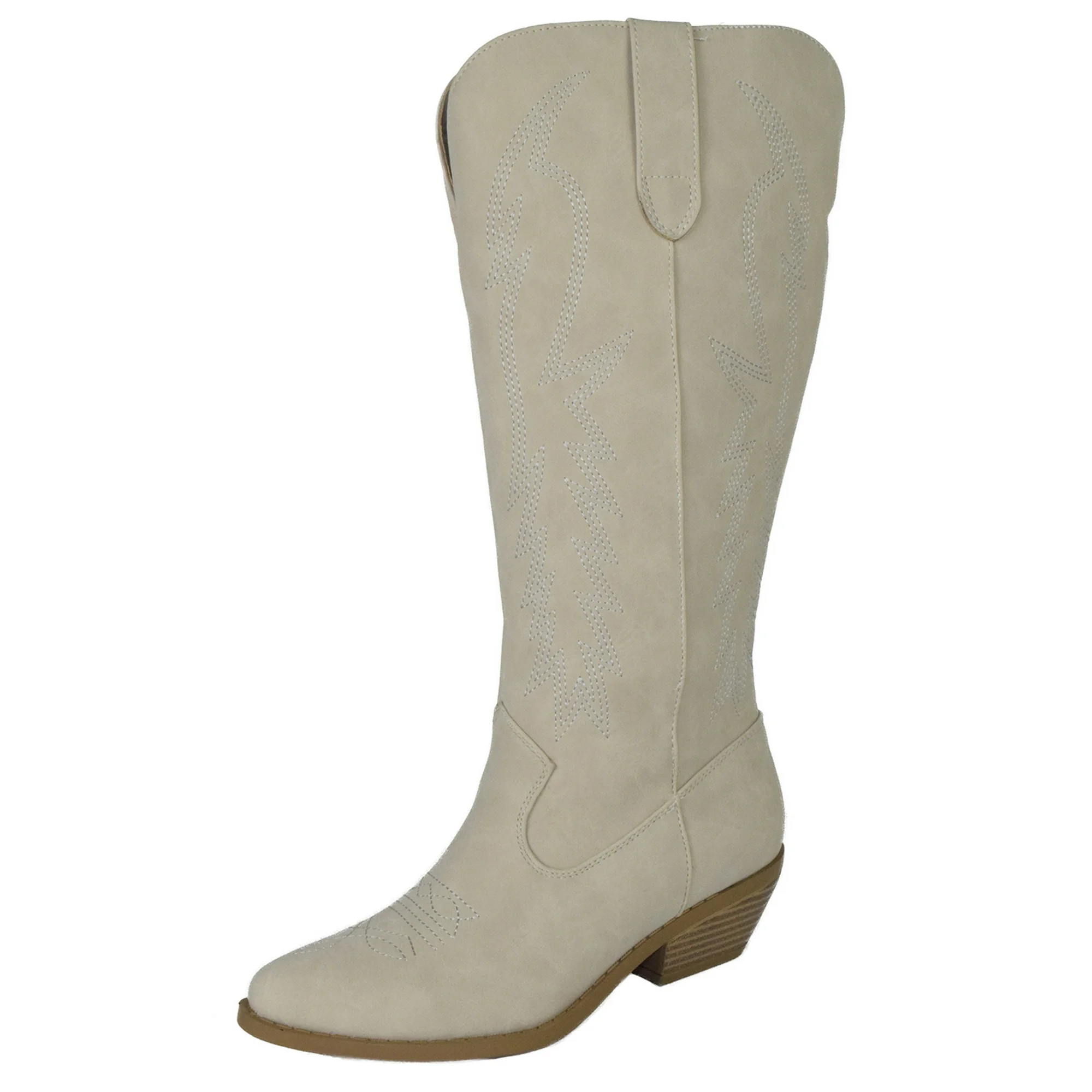 SODASoda Women Cowgirl Cowboy Western Stitched Boots Pointy Toe Knee High Beige Sand 9USD$49.99Yo... | Walmart (US)