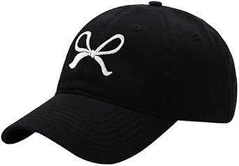 Unisex Bow Embroidery Baseball Cap Adjustable Outdoor Mom Sun Hat | Amazon (US)