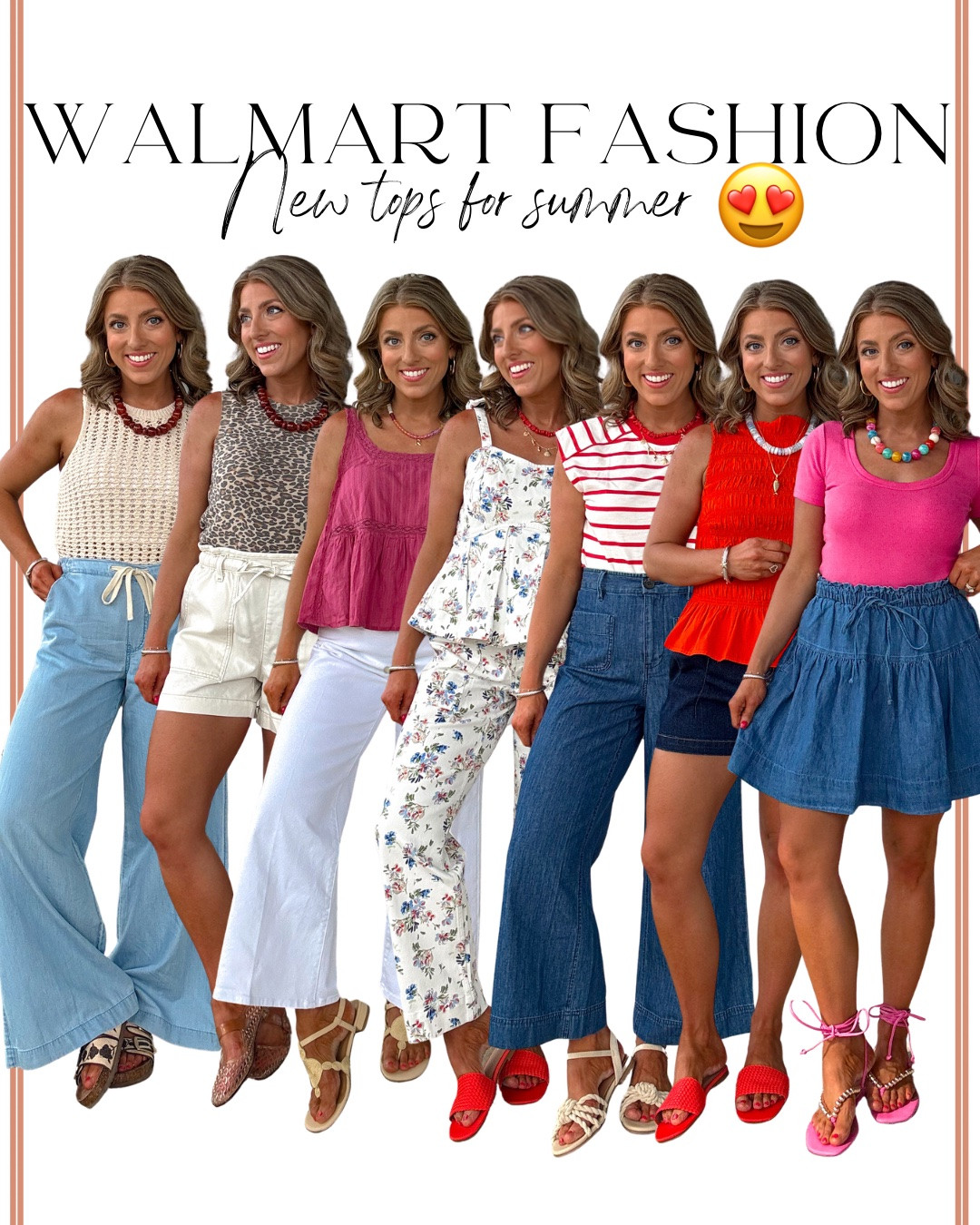 Walmart fashion is absolutely showing out lately 👏😍 These new summer tops are SO good and every single look is head-to-toe Walmart! From colorful tanks and feminine ruffle details to easy denim, flowy pants, and comfy shorts… these are the kind of affordable outfits that look way more expensive than they are 🤍☀️

I love mixing these easy summer basics with fun accessories and sandals for outfits that are cute, effortless, and actually wearable for everyday mom life, vacations, errands, dinner dates, and everything in between 🙌 Which top is your favorite?! ✨

#WalmartFashion #WalmartFinds #SummerFashion #WalmartStyle #AffordableFashion #SummerOutfits #WalmartNewArrivals #OOTD #FashionFinds #CasualStyle #EverydayStyle #SummerStyle #AffordableStyle #HeadToToeWalmart #WalmartOutfits #VacationStyle #MomStyle #WomensFashion #TrendingFashion #CuteSummerOutfits #DenimStyle #ColorfulStyle #LTKStyle #StyleInspo #FashionOver30

#LTKootd #LTKPetite