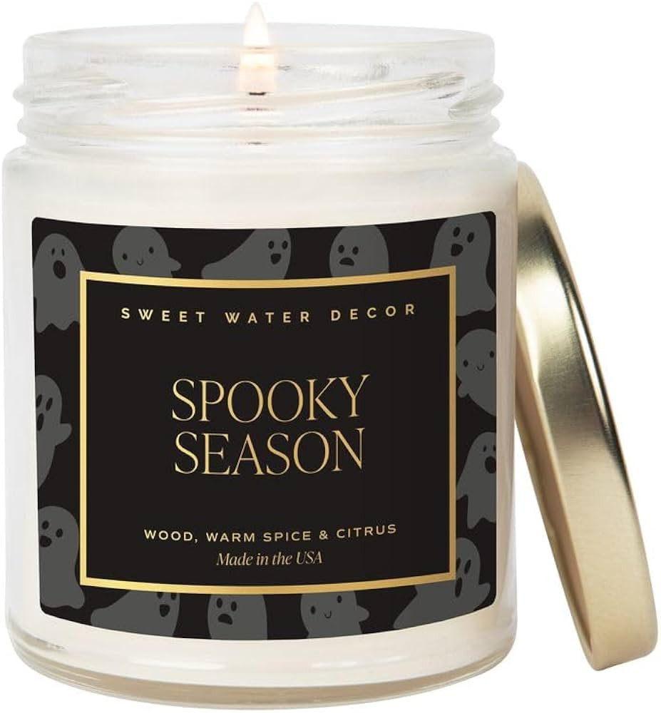 Sweet Water Decor Spooky Candle, Autumn Scented Notes of Citrus, Spices, & Woods, 40+ Hour Burn T... | Amazon (US)