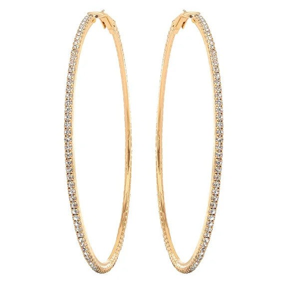 Jessica Simpson Women's Rhinestone Hoop Earrings | Walmart (US)