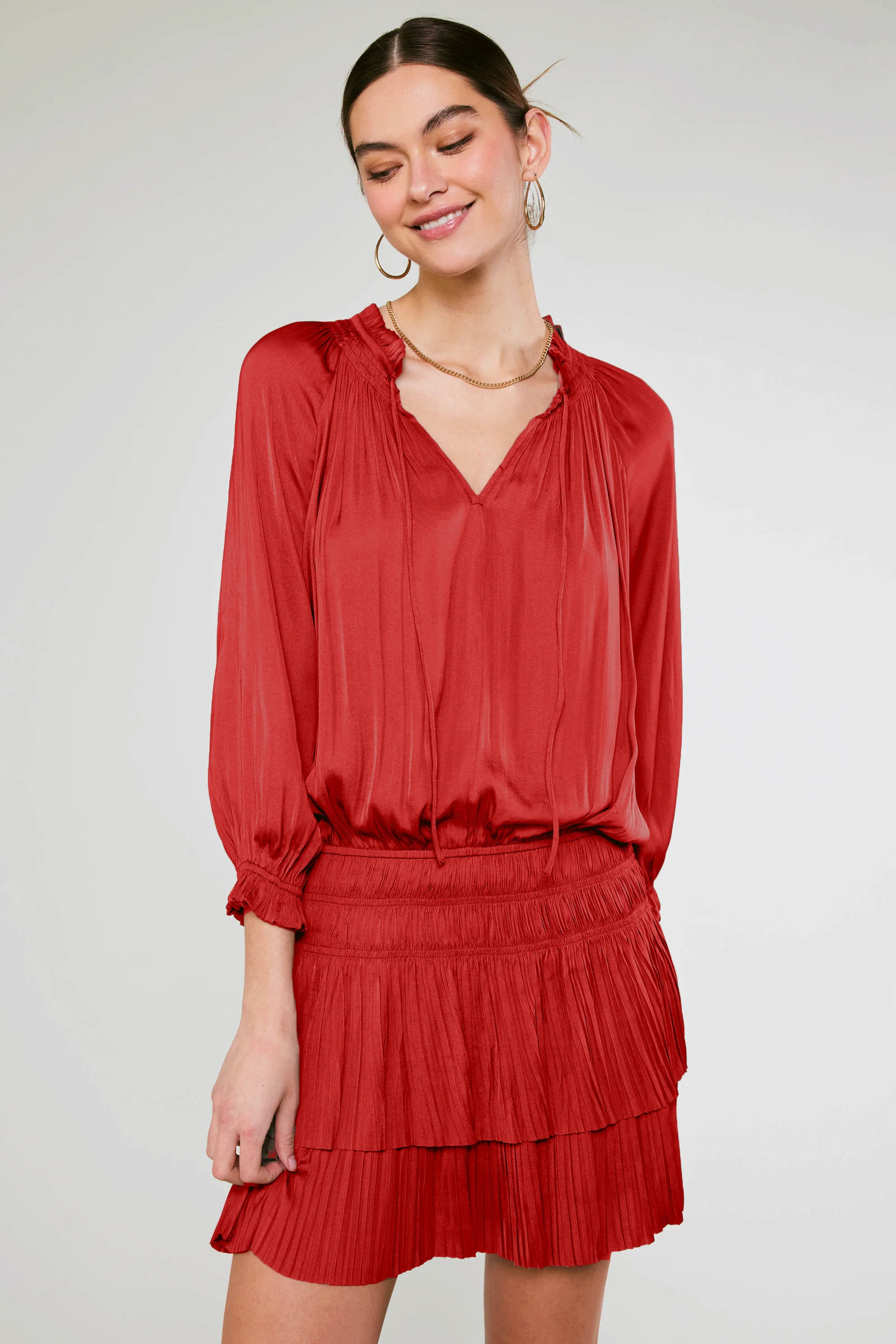 Aurelie Pleated Mini Dress | Current Air