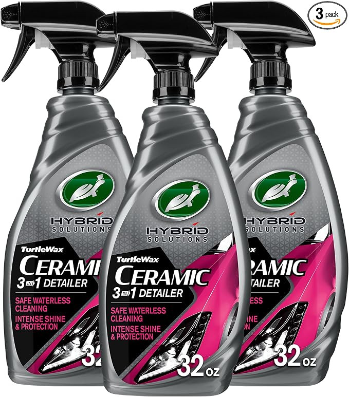 Turtle Wax Hybrid Solutions Ceramic 3-in-1 Car Detailer, Waterless Car Wash, Long-lasting Hydroph... | Amazon (US)