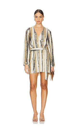Wear Me Out Dress in Champagne Beaded Sequins | Revolve Clothing (Global)