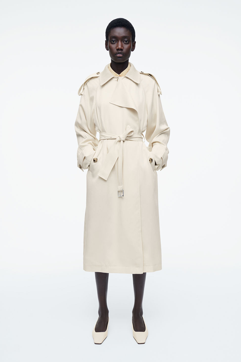 KNITTED-COLLAR TRENCH COAT | COS (US)