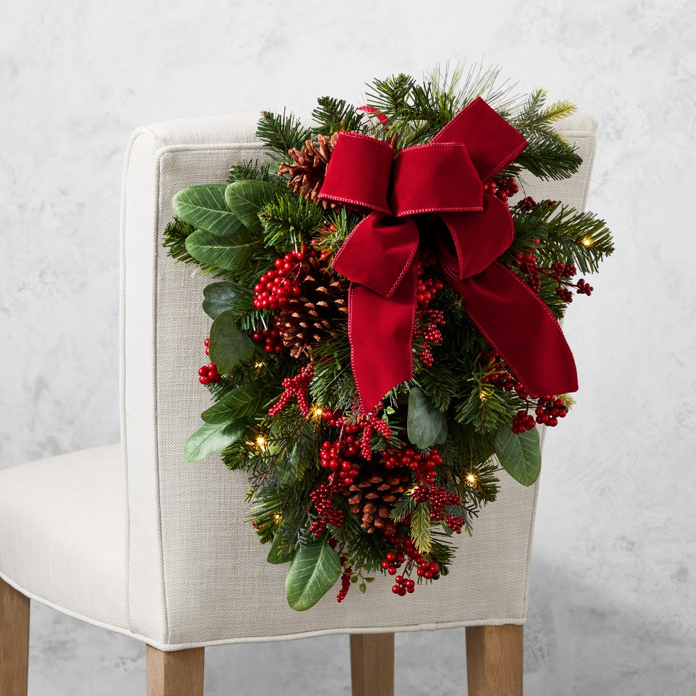 'Tis the Season Faux Chair Swag | Williams-Sonoma
