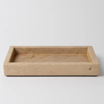 Travertine Tray Large In Cream | Wayfair North America